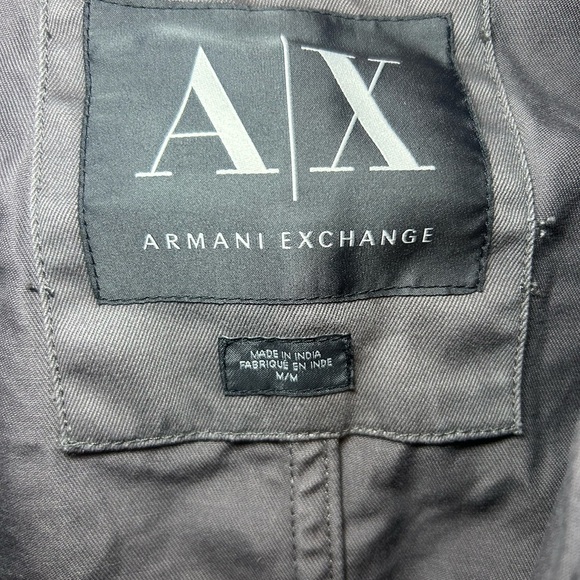 Vintage Armani Exchange Denim padded moto zip bike jacket - Picture 2 of 13